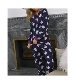 Pyjama Resserré Moutons De Noël Night 7 Pyjama Resserré Moutons De Noël Night -Calida Soldes pyjama resserre moutons de noel 286 night 3