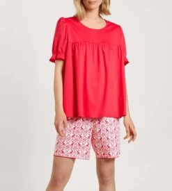 Calida Pyjama Short Easter Nights Red Glow -Calida Soldes pyjama short pour femme 136 red glow 2