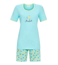 Pyjashort En Coton Love Pineapple Mint