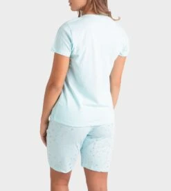 Calida Soldes -Calida Soldes pyjashort pour femme col v k72 turquoise 1