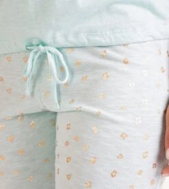 Pyjama Court Féminin Col V Turquoise -Calida Soldes pyjashort pour femme col v k72 turquoise 2