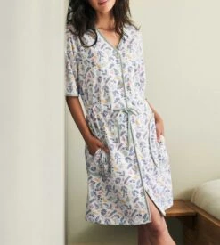 Robe De Chambre Boutonnée Vert Gris 5 Robe De Chambre Boutonnée Vert Gris -Calida Soldes robe de chambre boutonnee h70 vert gris 2