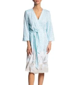 Robe De Chambre Croisée Turquoise -Calida Soldes robe de chambre croisee 32 turquoise 2