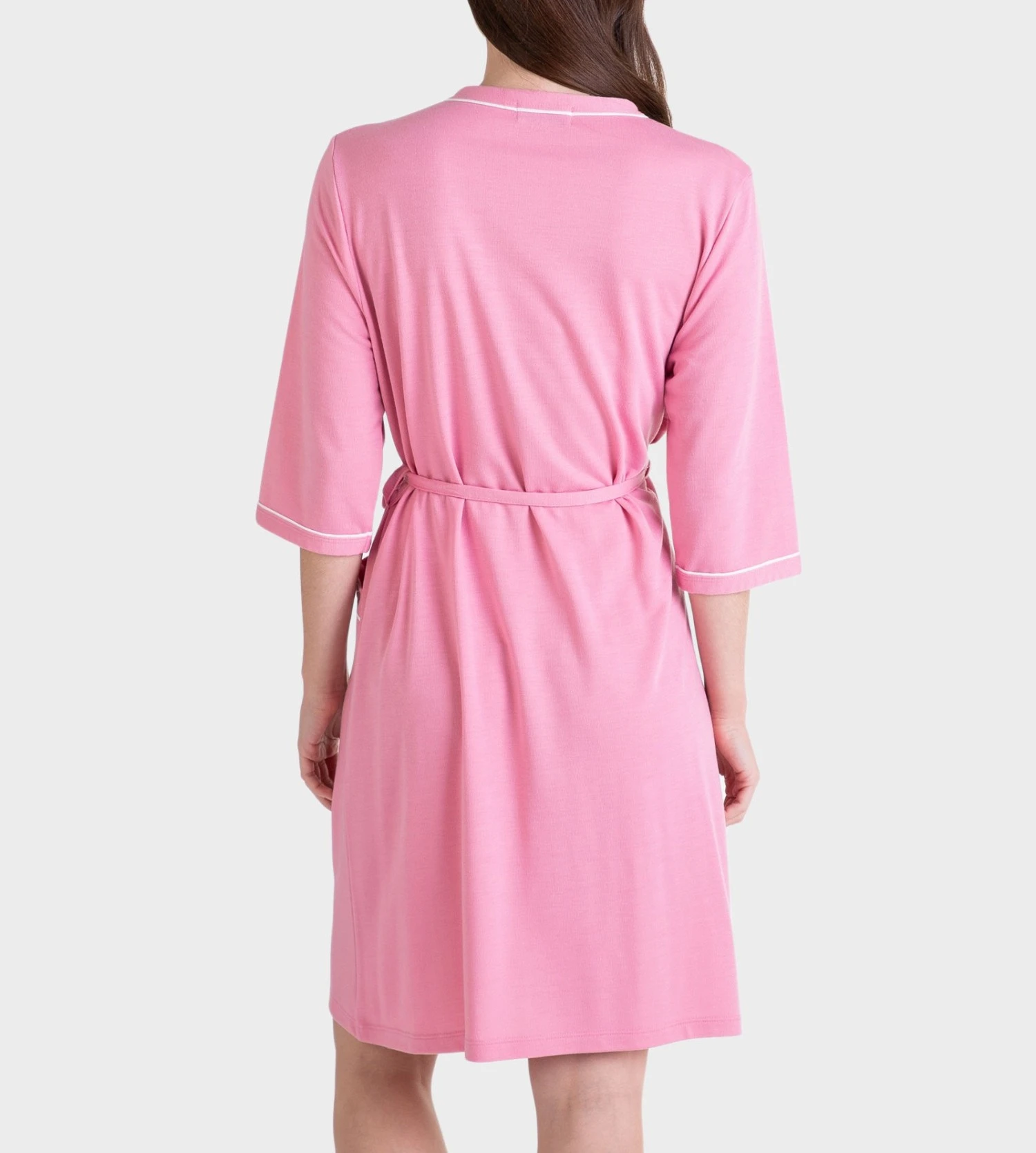 Robe De Chambre Croisée Pour Femme Rose 4 Robe De Chambre Croisée Pour Femme Rose – Image 4
