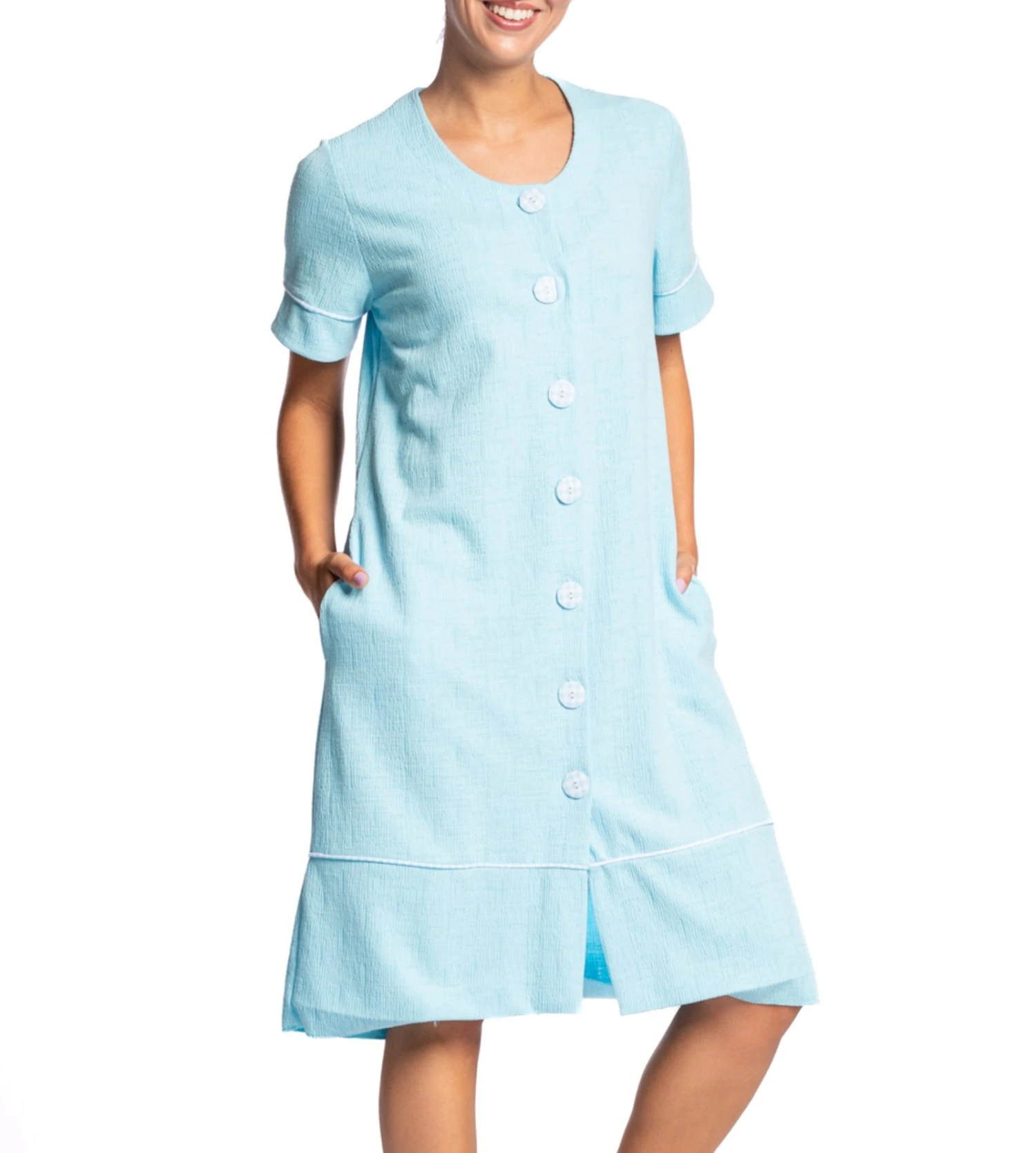 Robe De Chambre Manches Courtes BLEU 2 Robe De Chambre Manches Courtes BLEU – Image 2