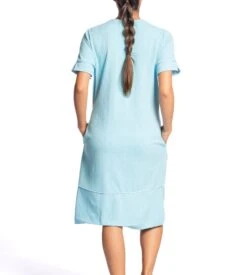 Robe De Chambre Manches Courtes BLEU