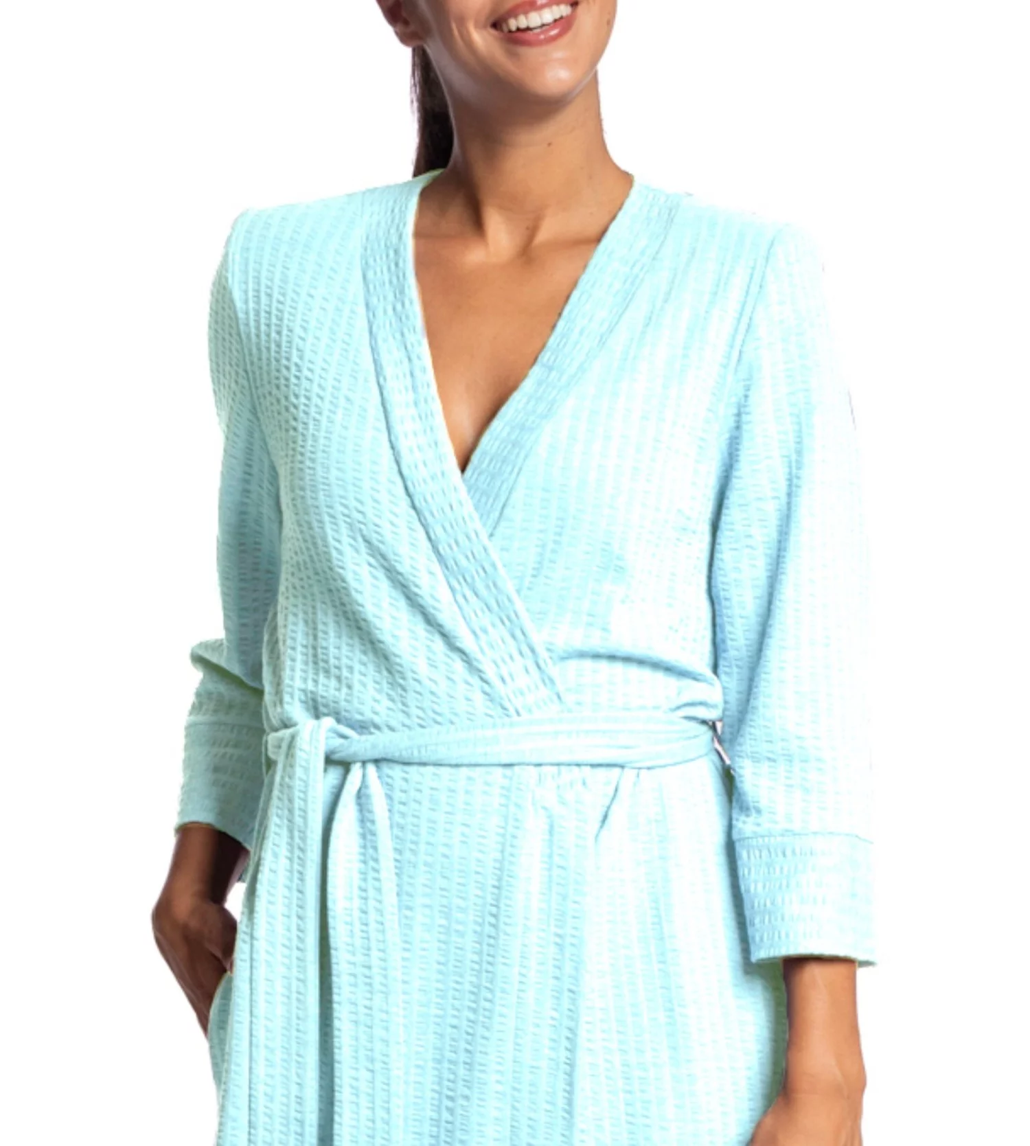 Robe De Chambre Nid D'abeille Turquoise 1 Robe De Chambre Nid D'abeille Turquoise