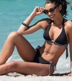 Slip De Bain à Lacets Dolce Vita Pois Noir -Calida Soldes slip de bain a lacets dolce vita pois noir 3