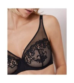 Simone Perele Soutien-gorge Décolleté Plongeant Saga Noir -Calida Soldes soutien gorge decollete plongeant noir 016 3