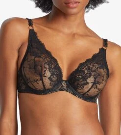 Aubade Soutien-gorge Triangle Plunge Night Bird Black Queen -Calida Soldes soutien gorge triangle night bird black queen 2