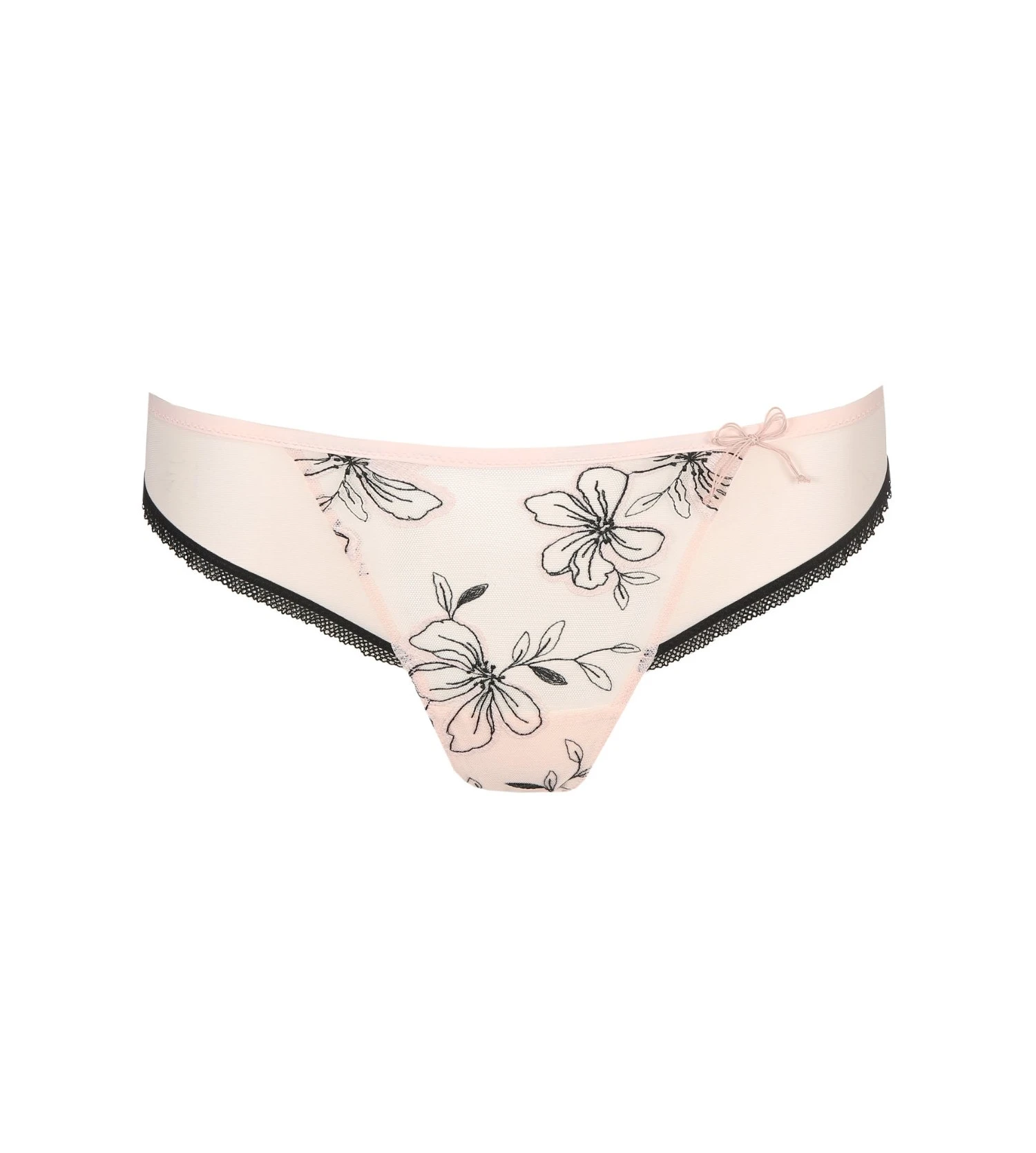 MARIE JO String En Tulle Brodé Noorah Black & Blush 1 MARIE JO String En Tulle Brodé Noorah Black & Blush