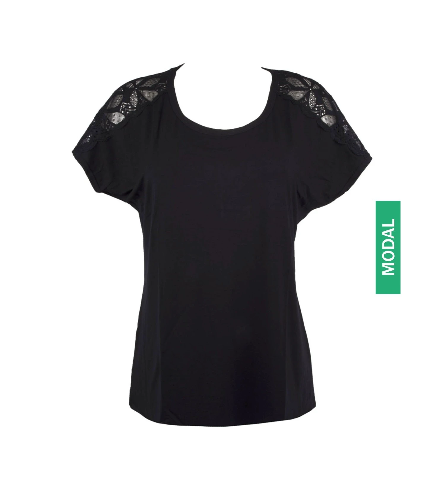 T-shirt En Modal Stricto Sensuelle Noir 1 T-shirt En Modal Stricto Sensuelle Noir