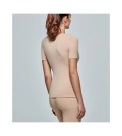 T-shirt Femme Col V Thermo Beige 144 5 T-shirt Femme Col V Thermo Beige 144 -Calida Soldes t shirt femme col v thermo beige 144 2