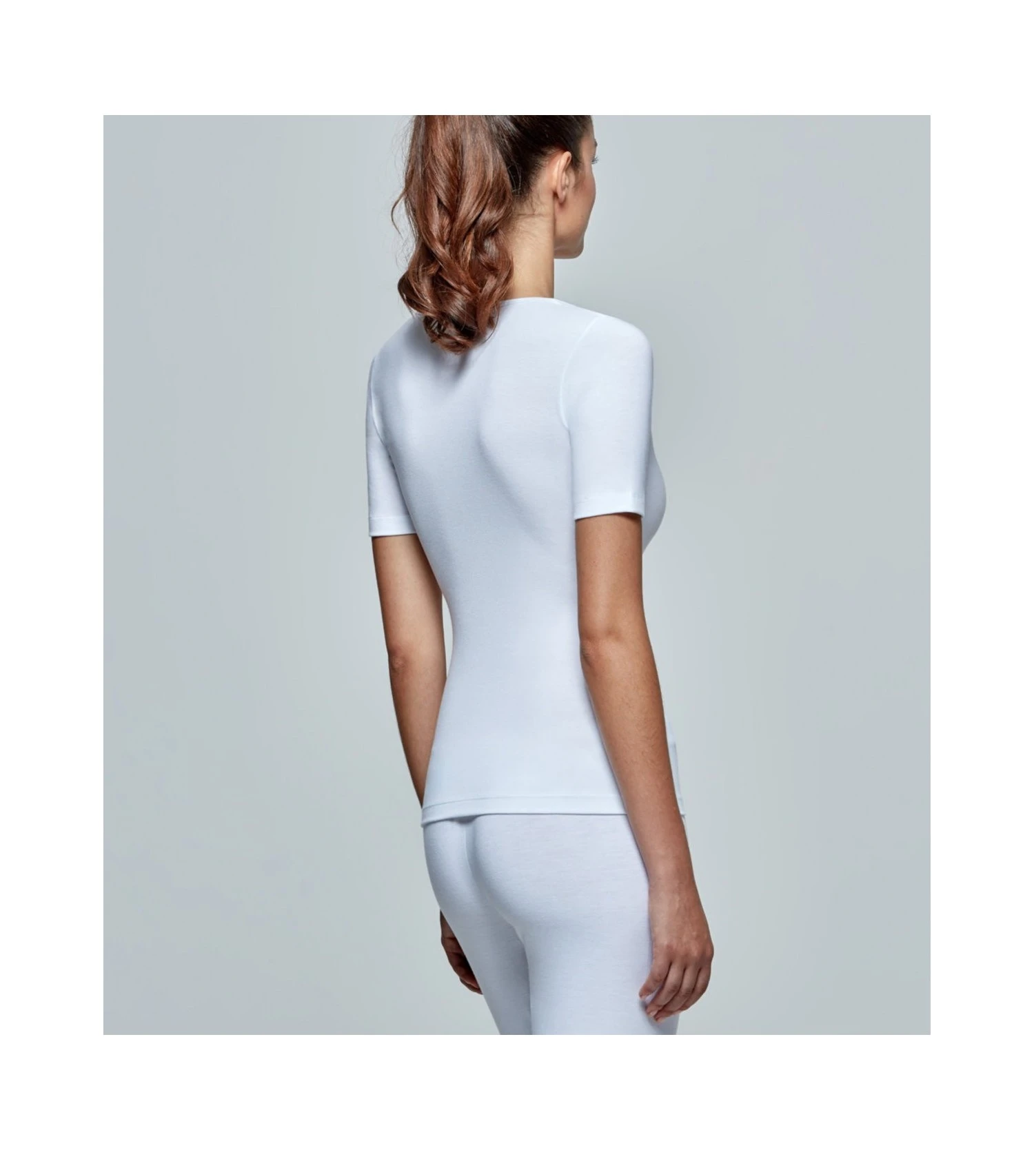 T-shirt Femme Col V Thermo BLANC 01 3 T-shirt Femme Col V Thermo BLANC 01 – Image 3