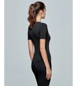 T-shirt Femme Col V Thermo NOIR -Calida Soldes t shirt femme col v thermo noir 2