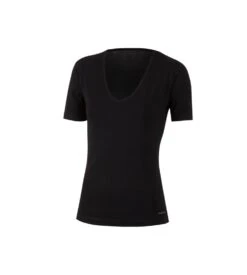 T-shirt Femme Col V Thermo NOIR