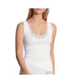 Calida Tank Top Dentelle Cotton Desire BLANC 01