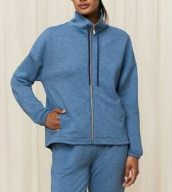 Triumph Veste D'intérieur Zippée THERMAL Blue Combination -Calida Soldes veste d interieur zippee 0032 blue combination 4