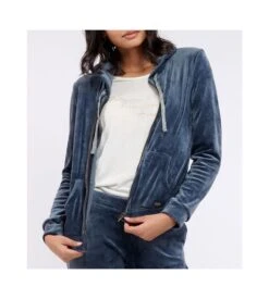 Banana Moon Veste Zipée En Velours Fresco Glacier -Calida Soldes veste zipee en velours fresco glacier hkc84 4