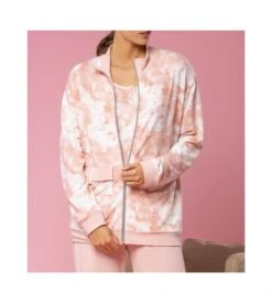 Veste Zippée Tie And Dye Rose -Calida Soldes veste zippee tie and dye 02 rose 2