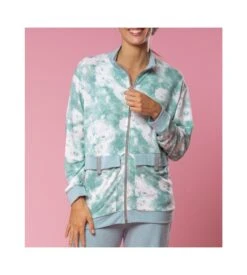 Veste Zippée Tie And Dye TURQUOISE -Calida Soldes veste zippee tie and dye turquoise 2
